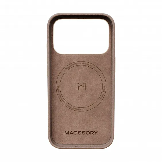 Чехол Magssory Eco-Leather Case для iPhone 17 Pro Max, с MagSafe, Тёмно-бежевый