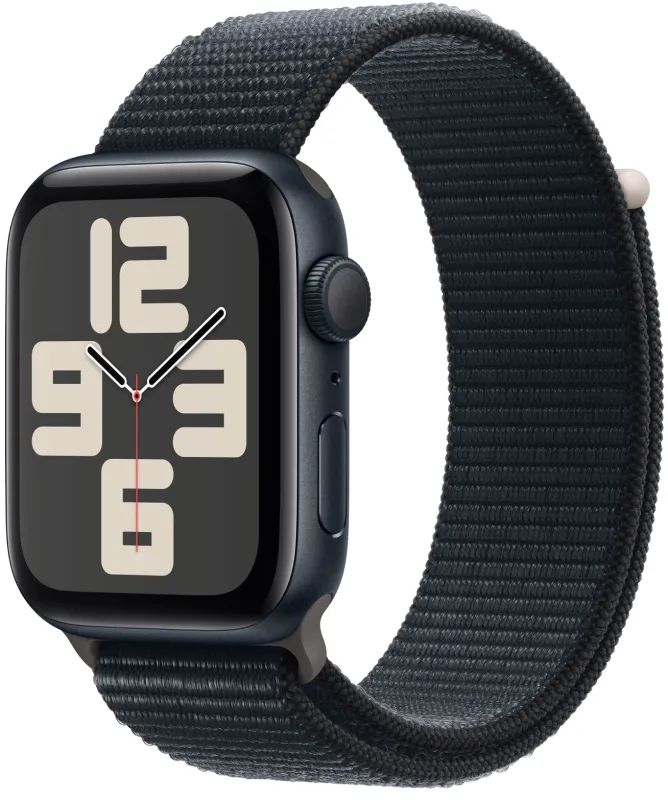 Apple Watch SE (2023), 40 мм, корпус из алюминия цвета «темная ночь», спортивный ремешок Loop «тёмная ночь»