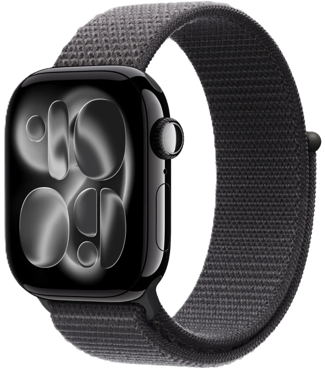Apple Watch Series 11, 42 мм, корпус из алюминия цвета «чёрный глянец», спортивный ремешок Loop тёмно-серого цвета