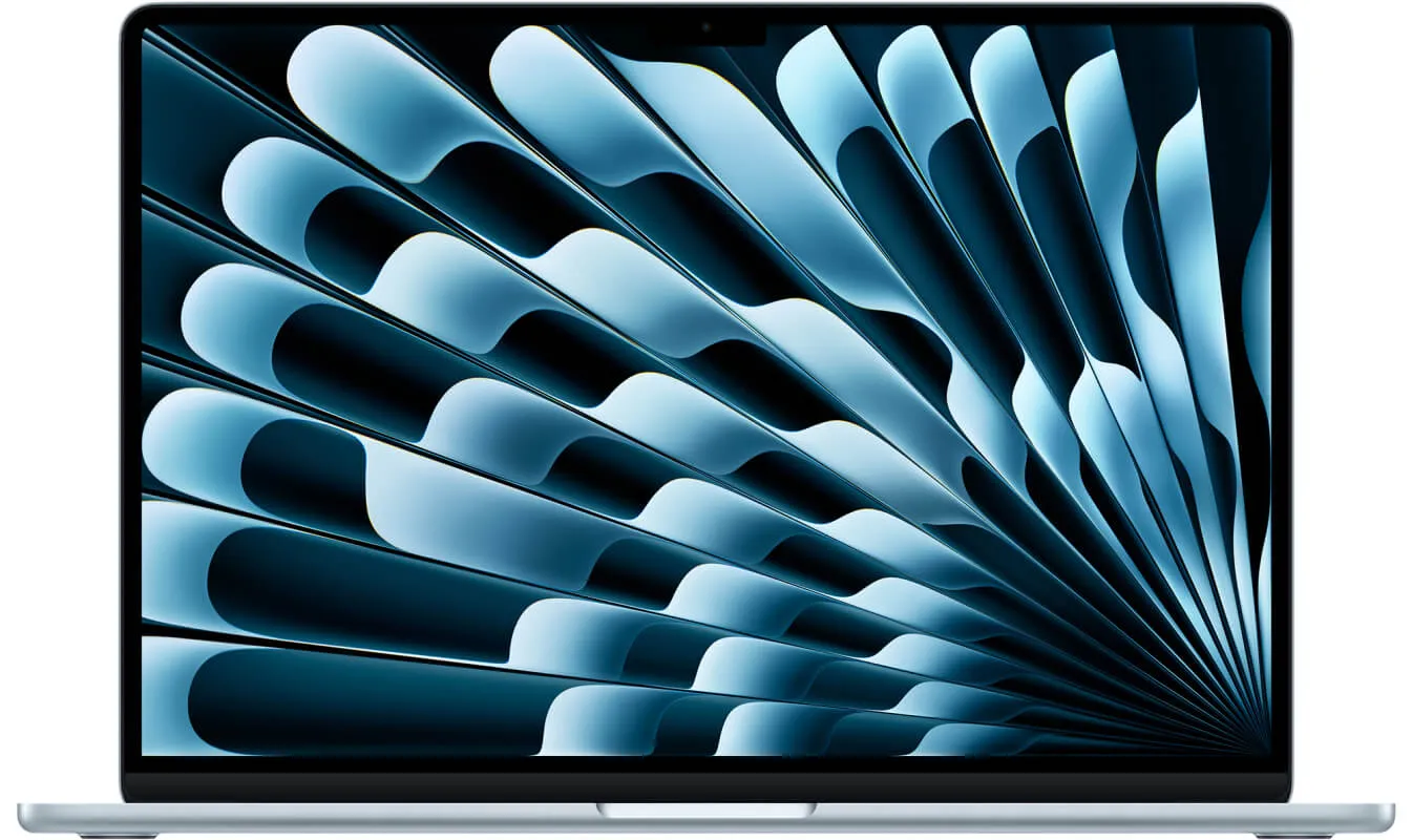 Apple MacBook Air 15" (M4 10C CPU, 10C GPU, 2025) 16 ГБ, 256 ГБ SSD, Небесно-голубой, MC7A4