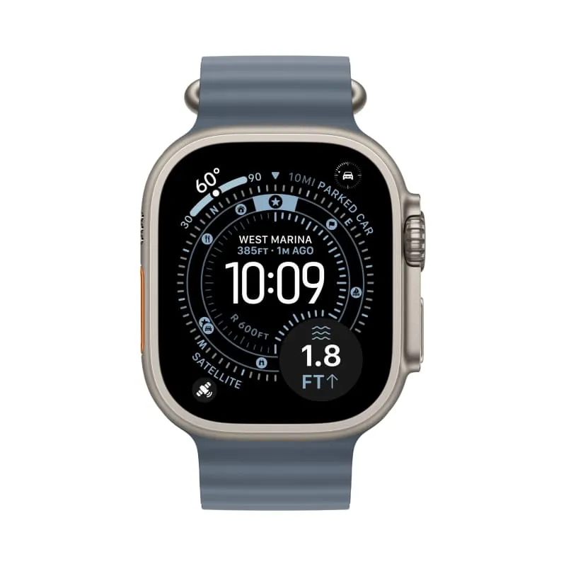 Apple Watch Ultra 3 GPS + Cellular, 49 мм, корпус из титана, ремешок Ocean «якорно-синего» цвета