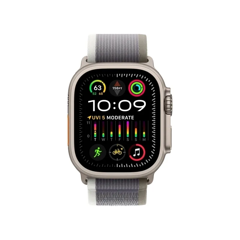 Apple Watch Ultra 2 GPS + Cellular, 49 мм, корпус из титана, ремешок Trail зеленого/серого цвета