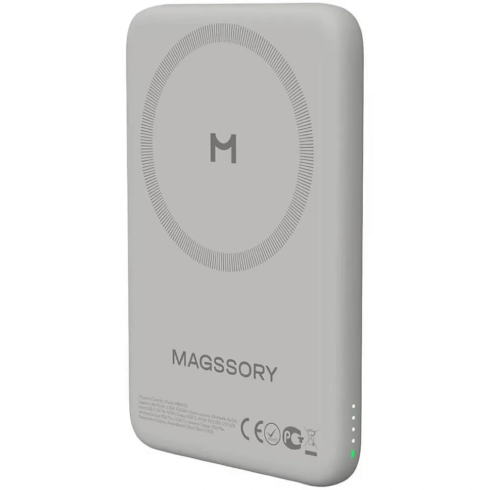 Беспроводной внешний аккумулятор Magssory Core 5K, с MagSafe, Серебристый