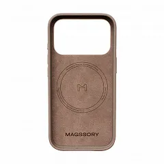 Чехол Magssory Eco-Leather Case для iPhone 17 Pro Max, с MagSafe, Тёмно-бежевый