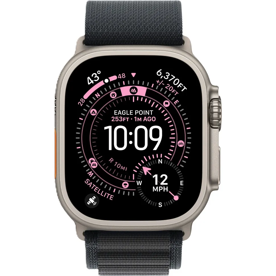 Apple Watch Ultra 3 GPS + Cellular, 49 мм, корпус из титана, ремешок Alpine чёрного цвета