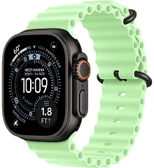 Apple Watch Ultra 3 GPS + Cellular, 49 мм, корпус из чёрного титана, ремешок Ocean неоново-зелёного цвета