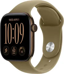 Apple Watch Series 12, 46 мм, корпус из алюминия темно-бронзового цвета, спортивный ремешок оливкового цвета