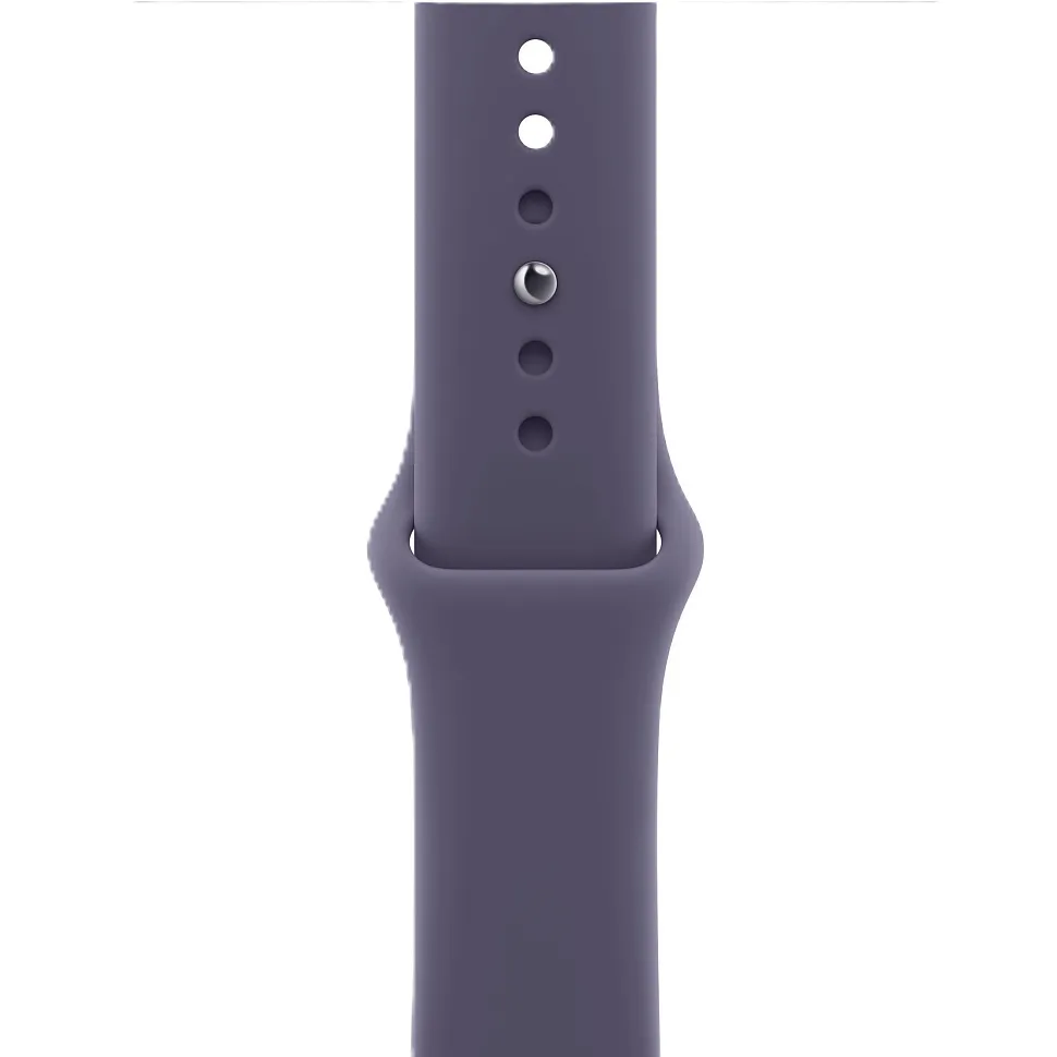 Apple Watch Series 11, 42 мм, корпус из алюминия серебристого цвета, спортивный ремешок цвета "фиолетовый туман"