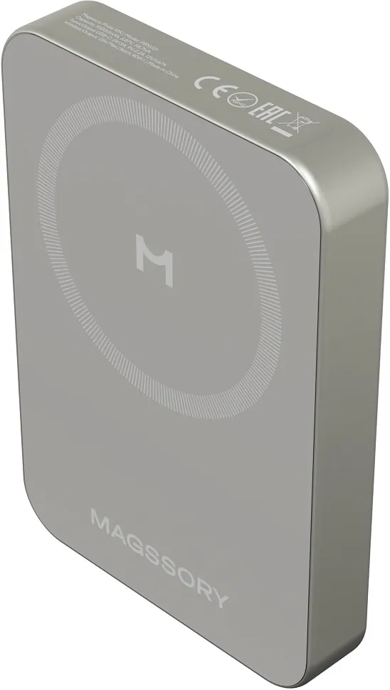 Беспроводной внешний аккумулятор Magssory Pride Pro 10K Magnetic Power Bank, с поддержкой Qi2, "Титановый"