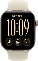 Apple Watch Series 12, 46 мм, корпус из алюминия цвета «светлое золото», спортивный ремешок песочного цвета